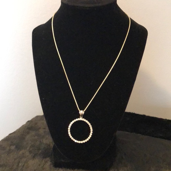 Silver and faux diamond pendant - Picture 1 of 3